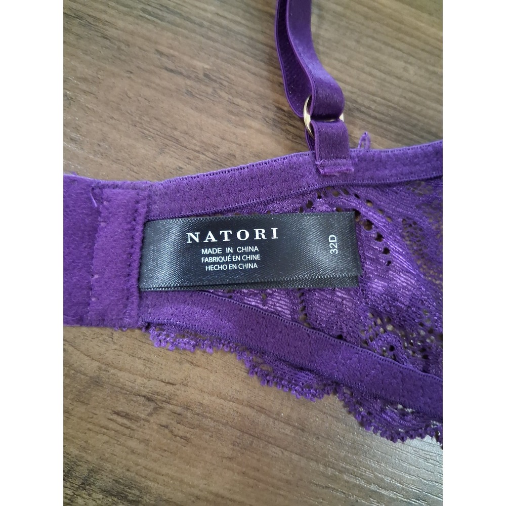 Natori Bra Bundle 32D Purple Black Beige Lace Underwire T-Shirt Bra Set 3 Pack - Picture 7 of 16